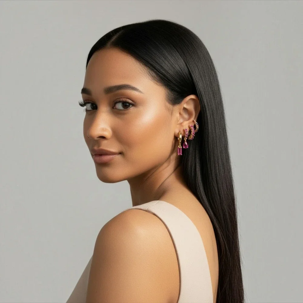 Pink Crystal Mix & Match Earring Set